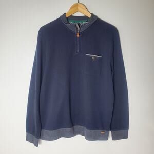 Ted Baker blue 1/4 Zip pull over casual shirt Size 6 - US XXL